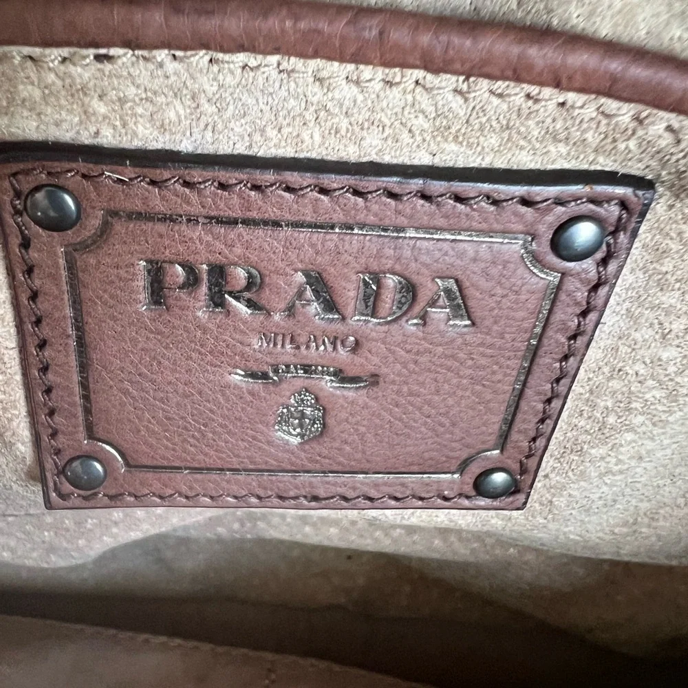 Prada Tan Leather Men's Briefcase